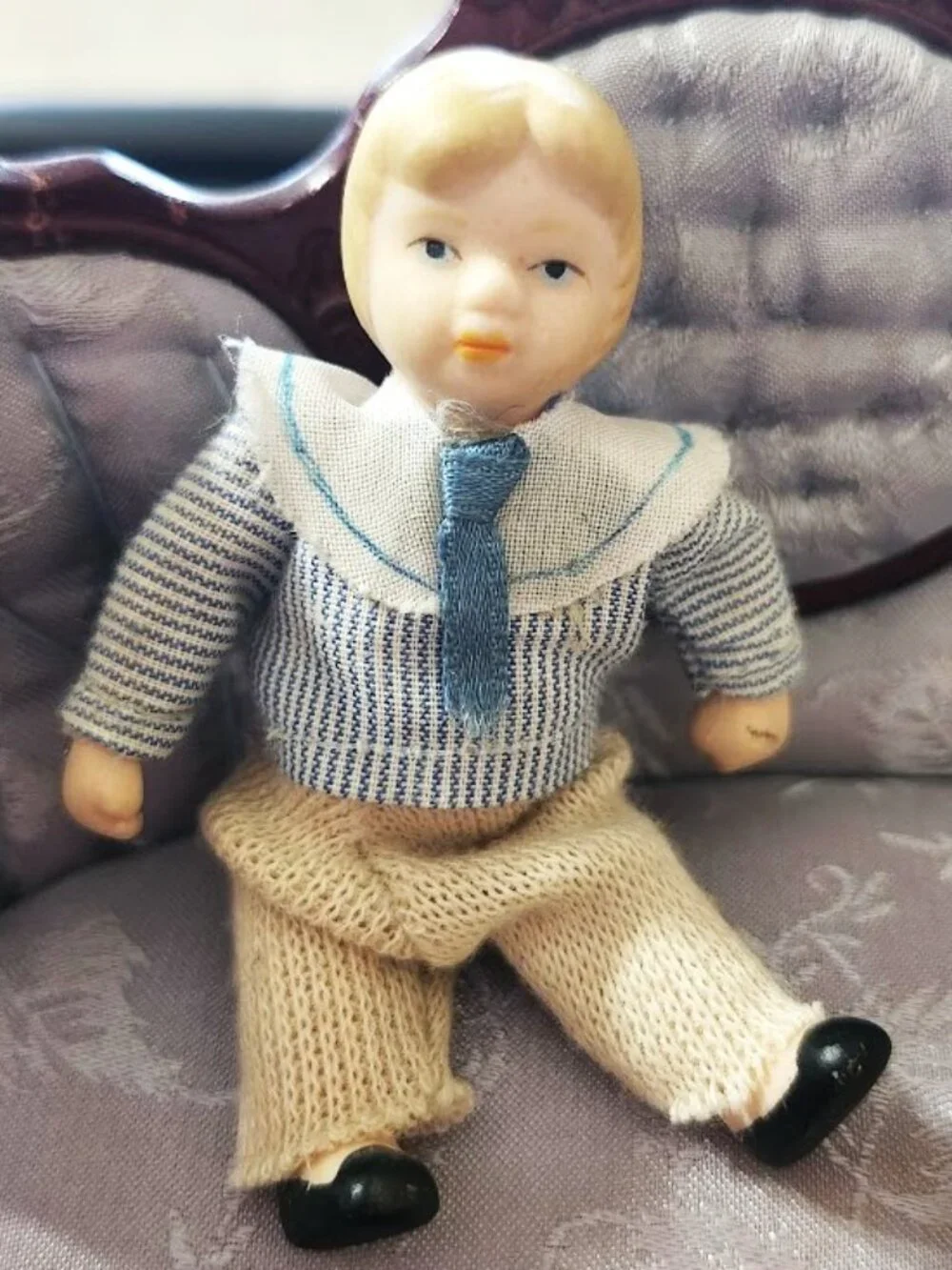 Vintage Porcelain Boy Girl dolls Victorian miniature brother sister couple